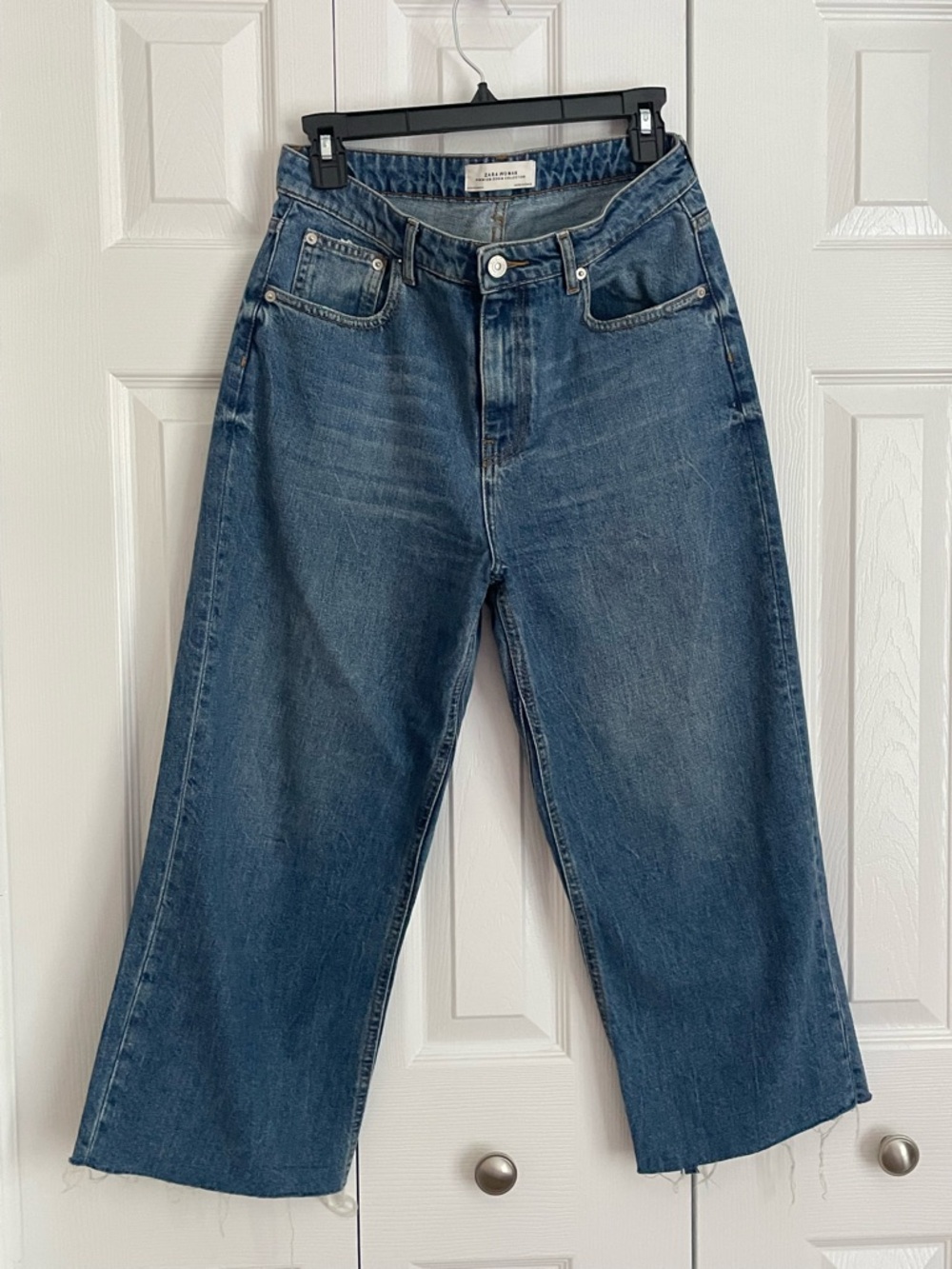 Zara Wide Leg High-Rise Jeans in Blue Wash